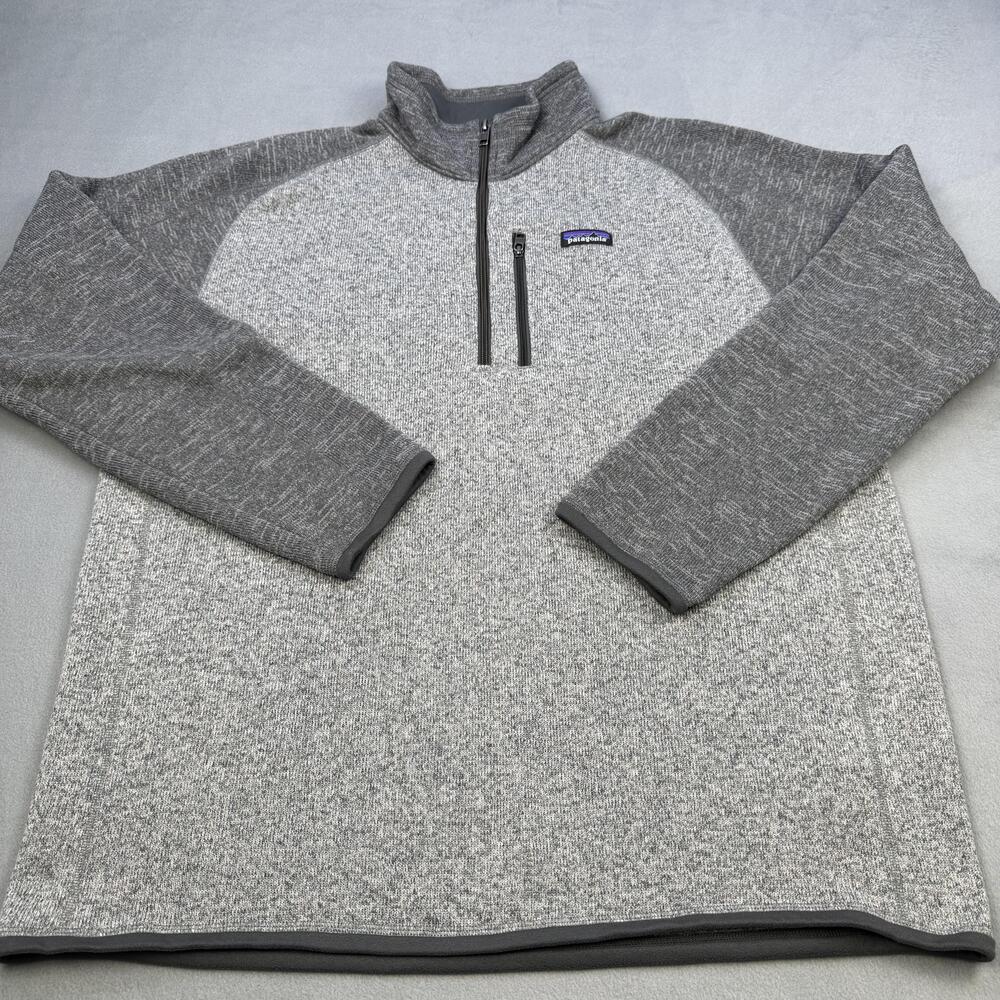 Patagonia Sweater Mens 2XL Gray Better Sweater 1/4 Zip Fleece Pullover Outdoor